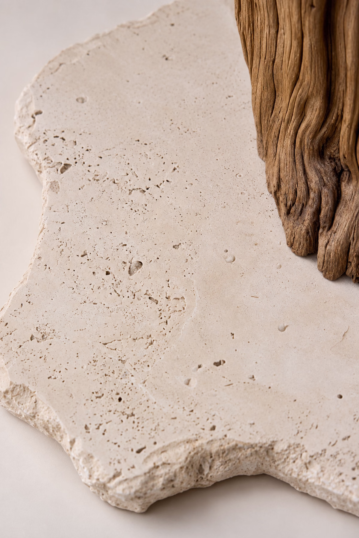 Handcrafted sculptural luminary with warm light texture